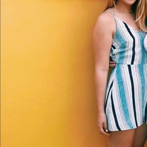 Blue and white striped romper, Nordstrom (Lush)